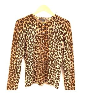 Cashmere leopard cardigan